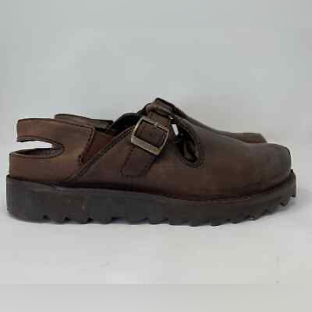 MOZO Leather Buckle Shoe Sandal Sz 9.5 Brown